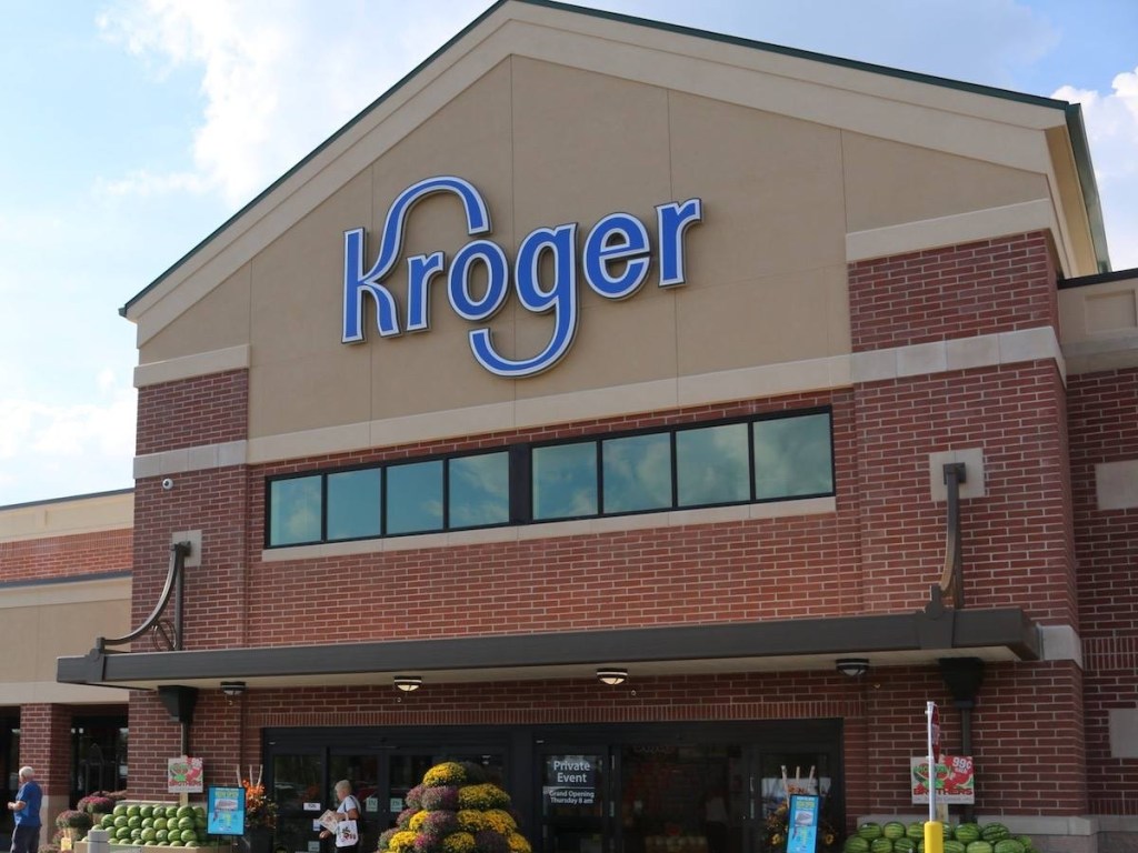 exterior of Kroger store, open on New Year's Day