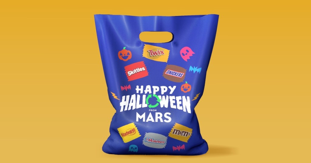 purple Halloween candy bag