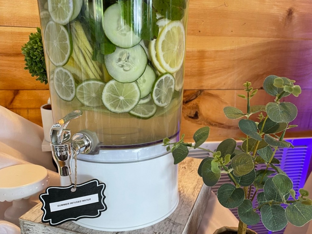 water infused with cucumber and lemons