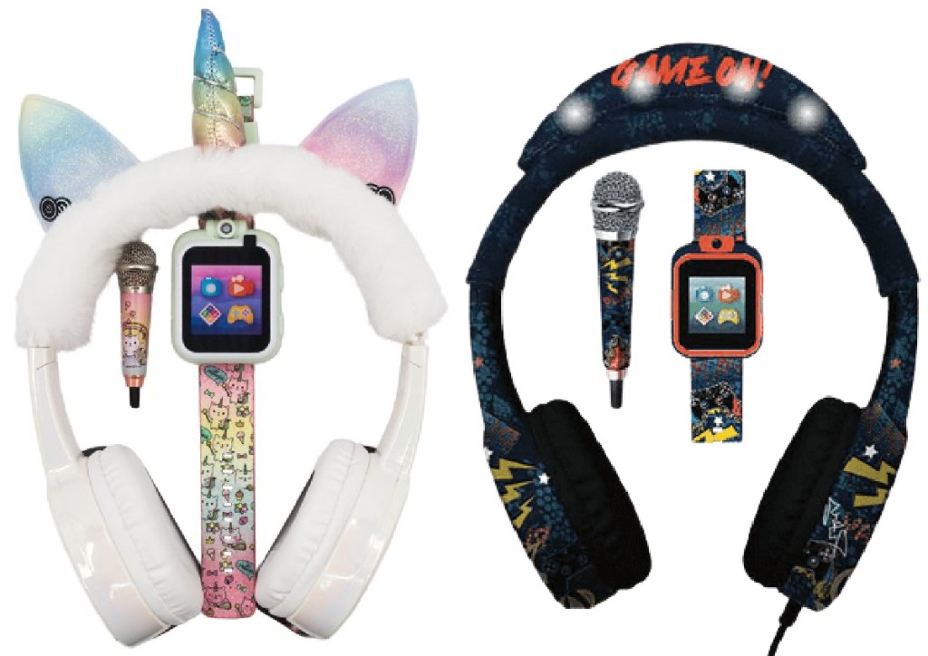 unicorn and game day watch and headphone plus mic set
