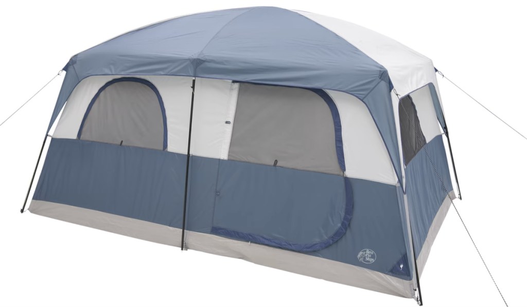 large blue 10 person tent