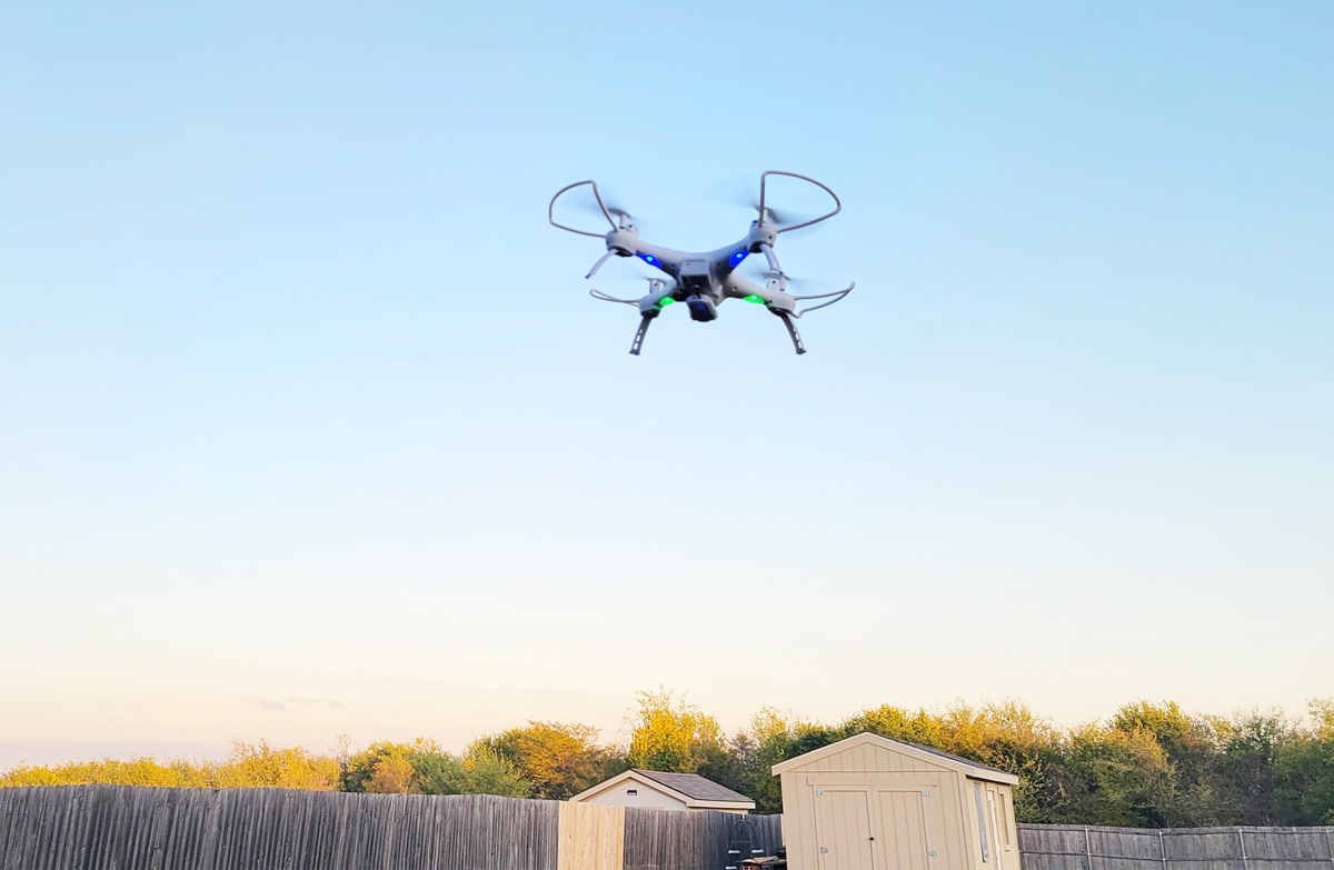 drone flying in air
