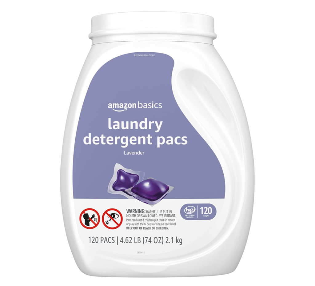 Amazon Basics Laundry Detergent Pacs in Lavender