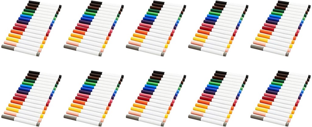 10 sets of markers