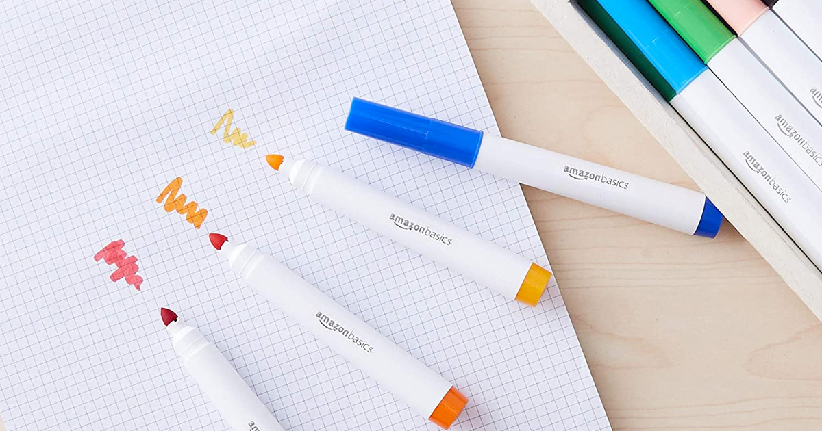 75% Off Amazon Basics Markers | Coloring Pen Set Only $2.75 (Regularly $11) | Hip2Save