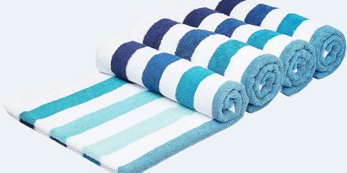 Over 50% Off Amazon Basics Striped Cabana Towel 4-Packs