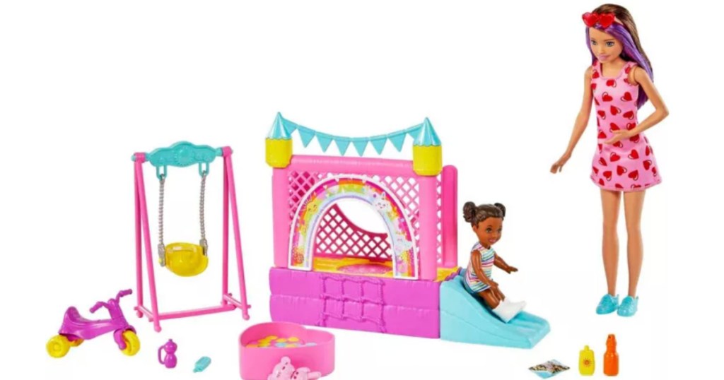 pink toy doll play set