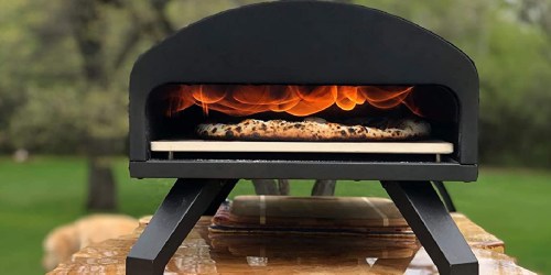 Bertello Outdoor Wood & Gas Fired Pizza Oven w/ Cover Stone & Peel from $299.98 Shipped on QVC (Regularly $380)