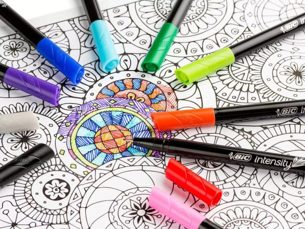 Bic Intensity Markers with a coloring book
