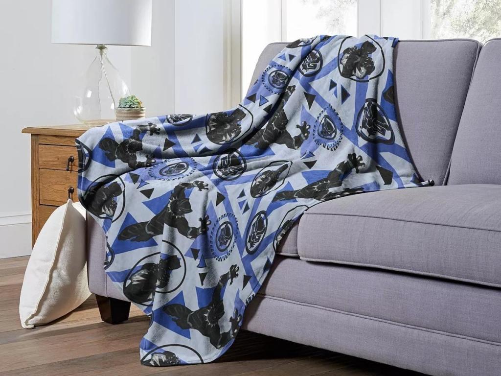 Black Panther All Panther Micro Raschel Throw Blanket