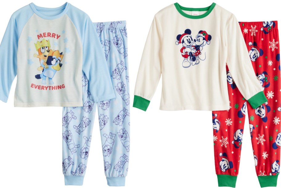 Bluey and mickey mouse pjs