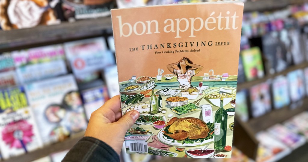 holding issue of Bon Appetit Magazine