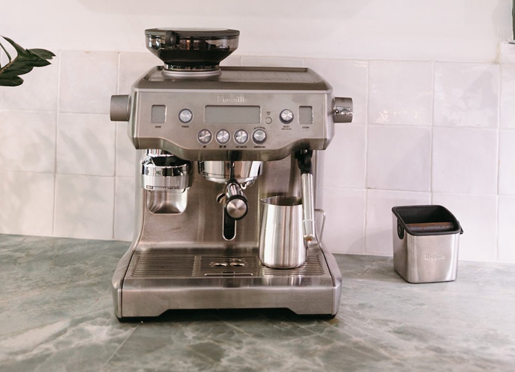 Breville Barista Express Espresso Machine on kitchen counter