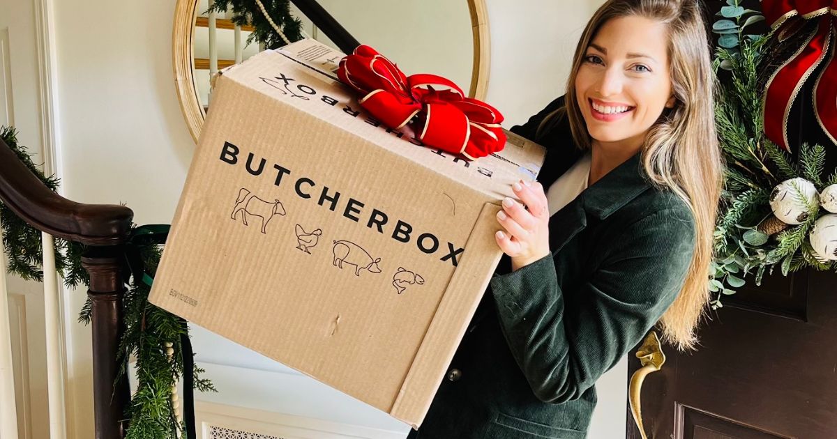 woman holding a Butcher Box