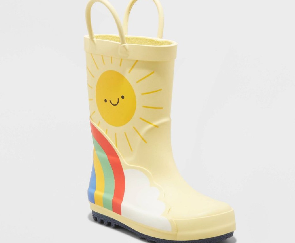 Cat & Jack Girl's Caroline Rainbow Print Rain Boots