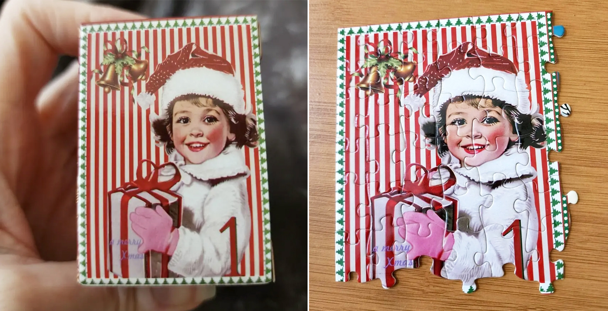 Paper Christmas Advent Calendar Puzzle