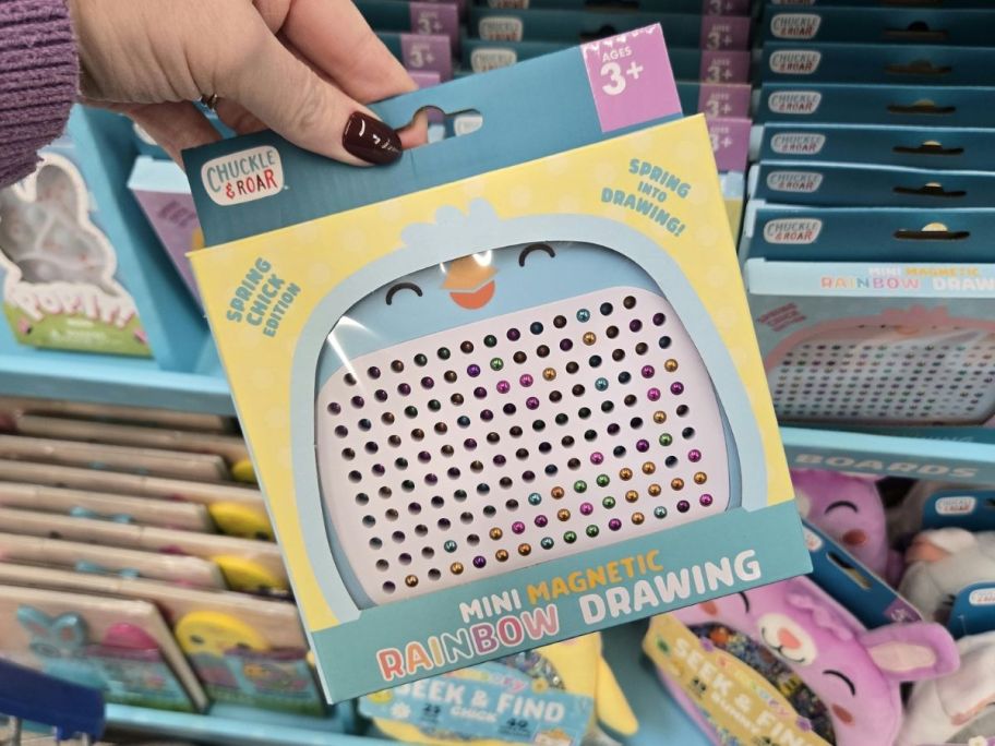 Chuckle & Roar Mini Magnetic Drawing Board Chick in hand in store