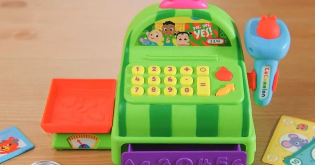 A Cocomelon toy cash register