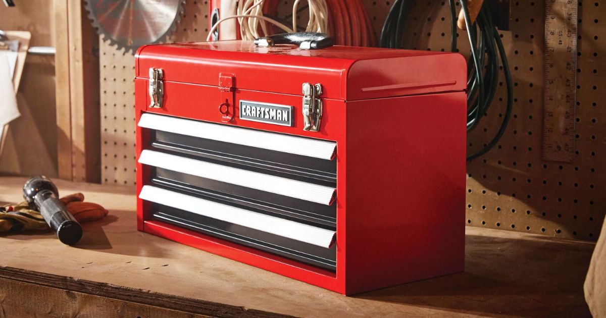 Craftsman 3-Drawer Red Steel Lockable Tool Box Only $49.98 Shipped