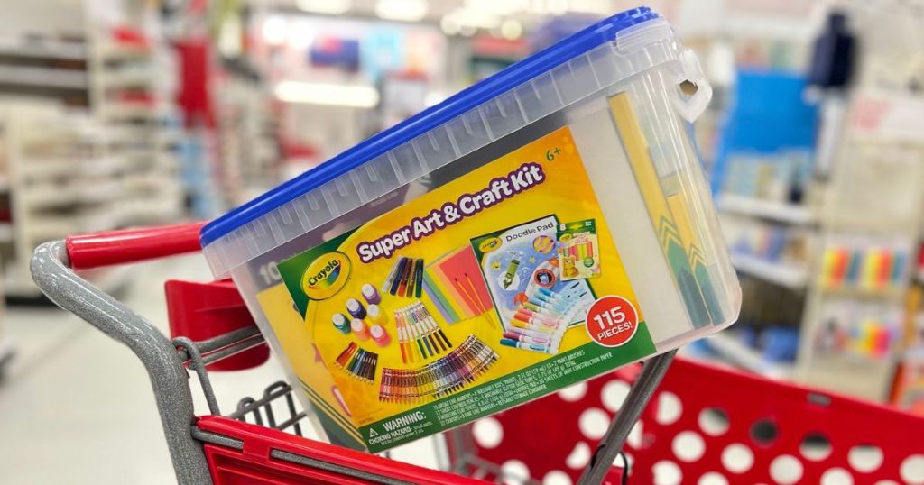 Crayola Art Kit Box in a Target Shopping Cart