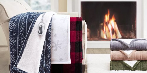 Cuddl Duds Heated Sherpa Throw Blanket from $41.99 on Kohls.com (Regularly $140)