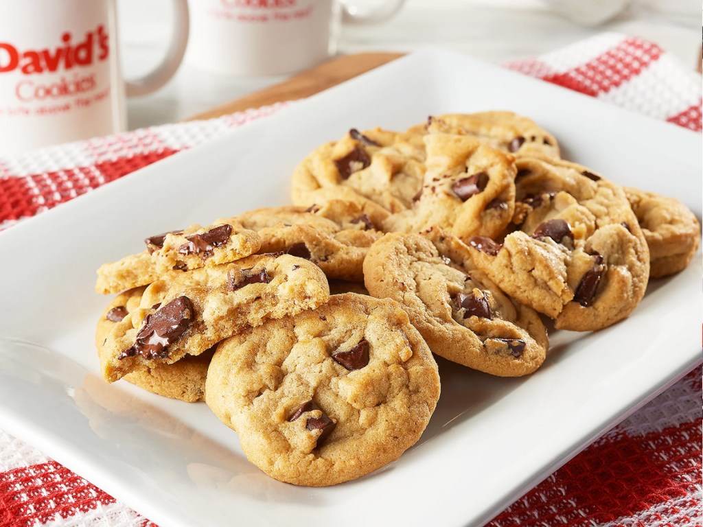 chocolate chunk cookies on a plate