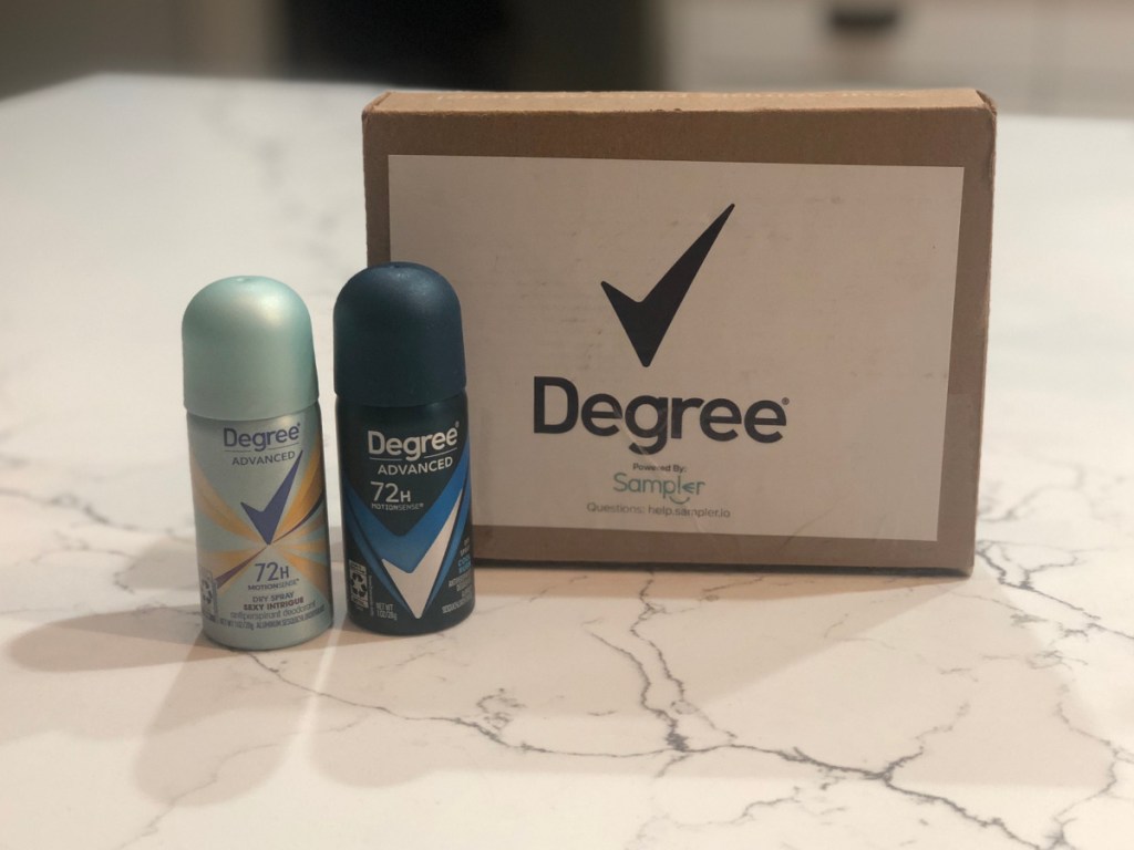 sample of degree deodorant sprays