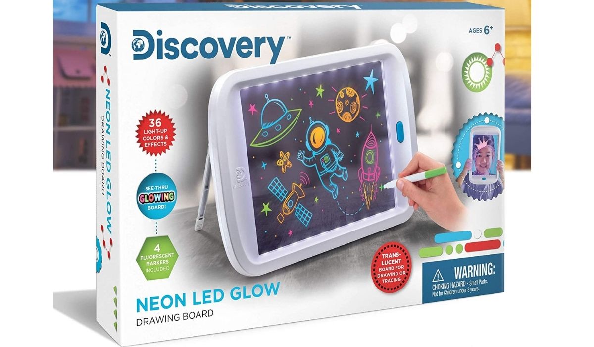 Discovery Kids Neon LED Drawing Board in box