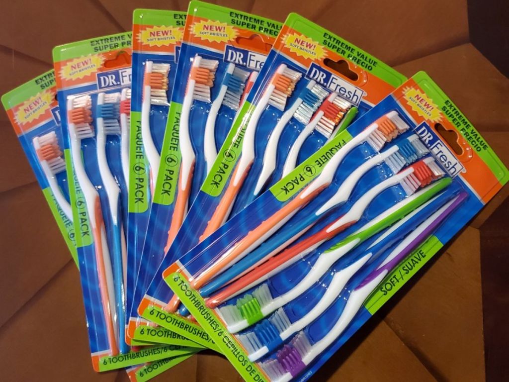 6 packs of Dr Fresh Toothbrushes 