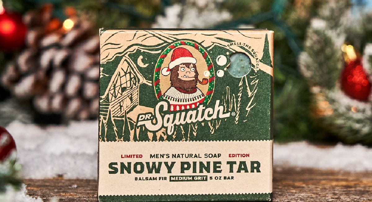  Dr. Squatch Men's Natural Soap and Hair Care - Snowy Pine Tar  and Frosty Peppermint Shampoo and Conditioner - Blizzard Expanded Pack -  Limited Edition Holiday Bundle : Beauty & Personal Care