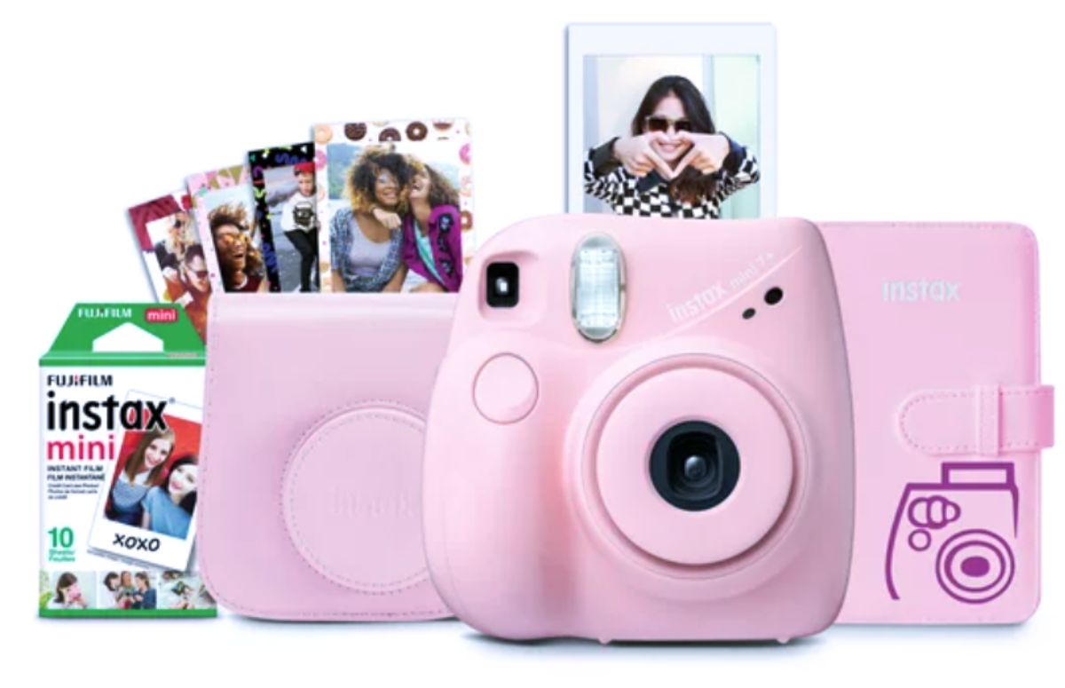 FujiFilm Instax 7plus camera bundle with blush pink camera