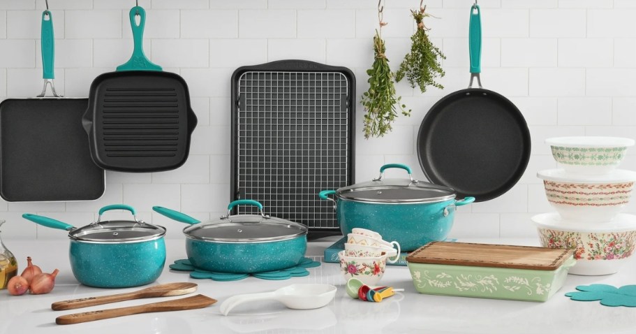 The Pioneer Woman Cookware 34-Piece Set Only $78 Shipped on Walmart.com (Reg. $170)