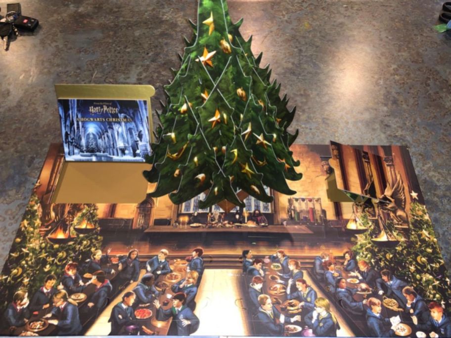 A harry POtter Pop-Up Advent Calendar with the great hall and christmas tree