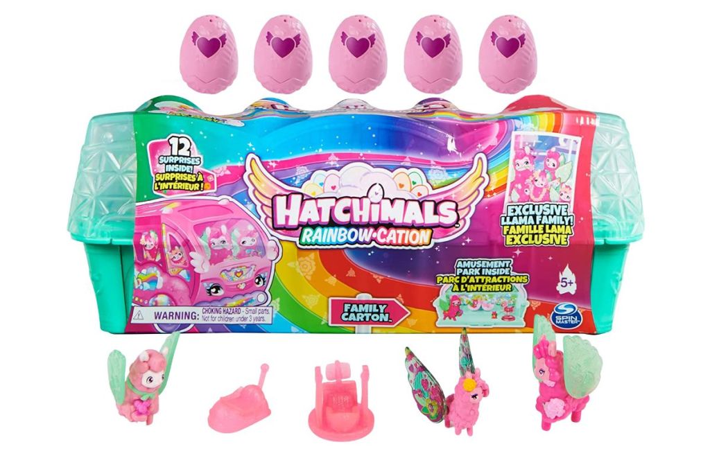 Hatchimals Rainbow-cation llama carton play set