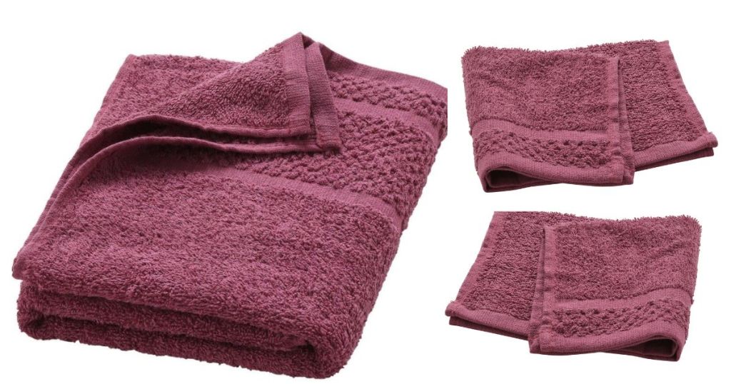 Mainstays 10 Piece Bath Towel Set in Raspberr