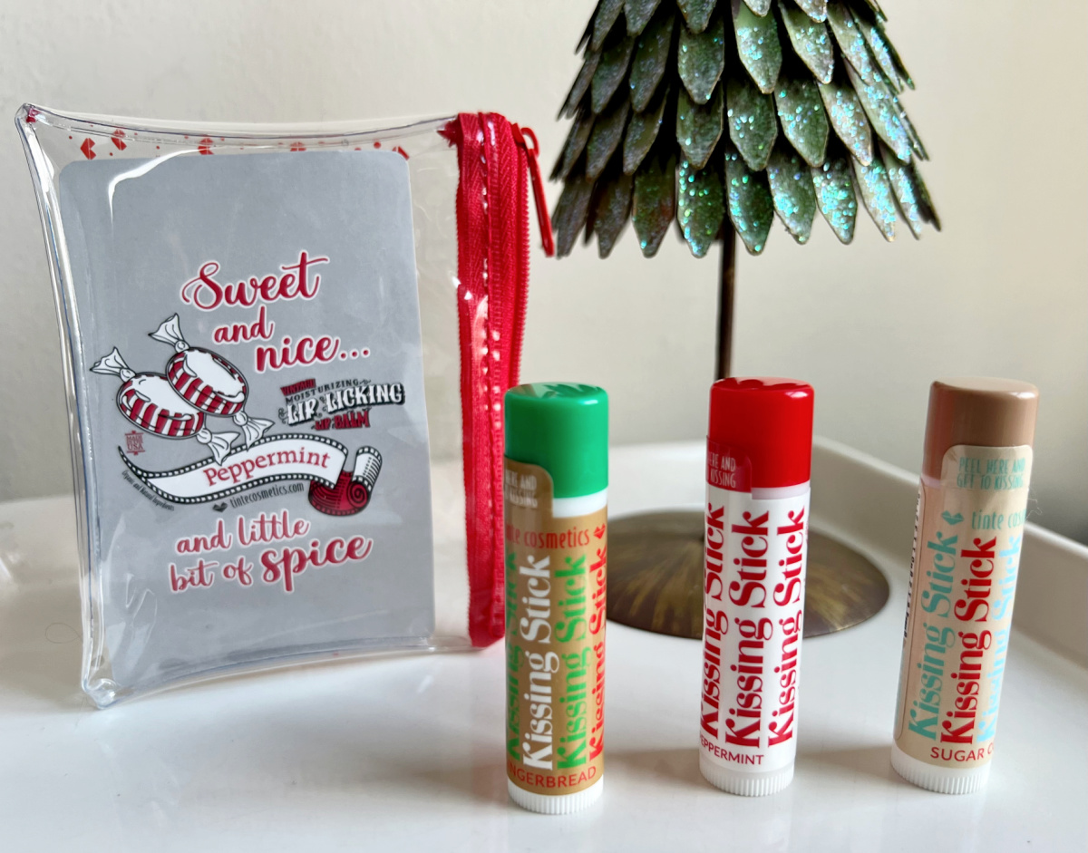 Tinte Cosmetics Holiday Kissing Sticks in Gingerbread, Peppermint, and Sugar Cookie