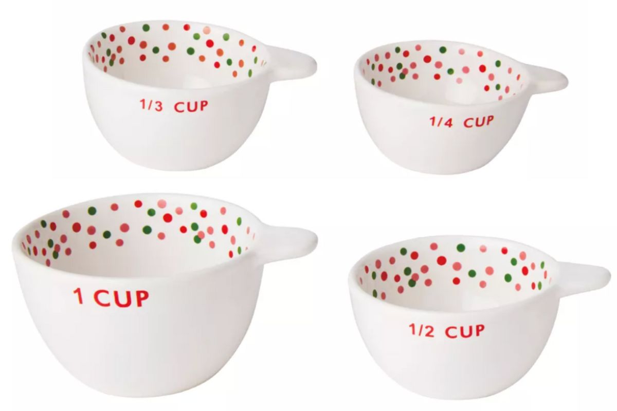 H for Happy Ceramic Holiday measuring cups