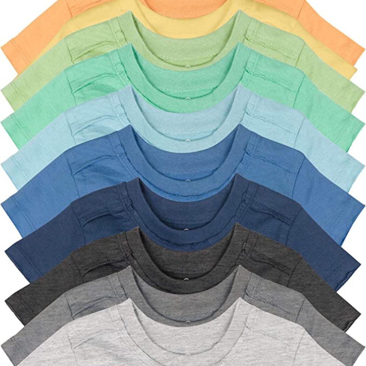 HonestBaby 10-pack of boys organic cotton tees in rainbow colors