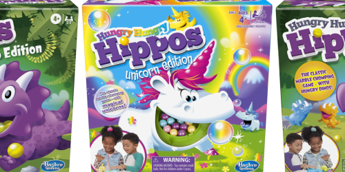 Limited Edition Hungry Hungry Hippos Unicorn or Dino Games Available Now on Amazon