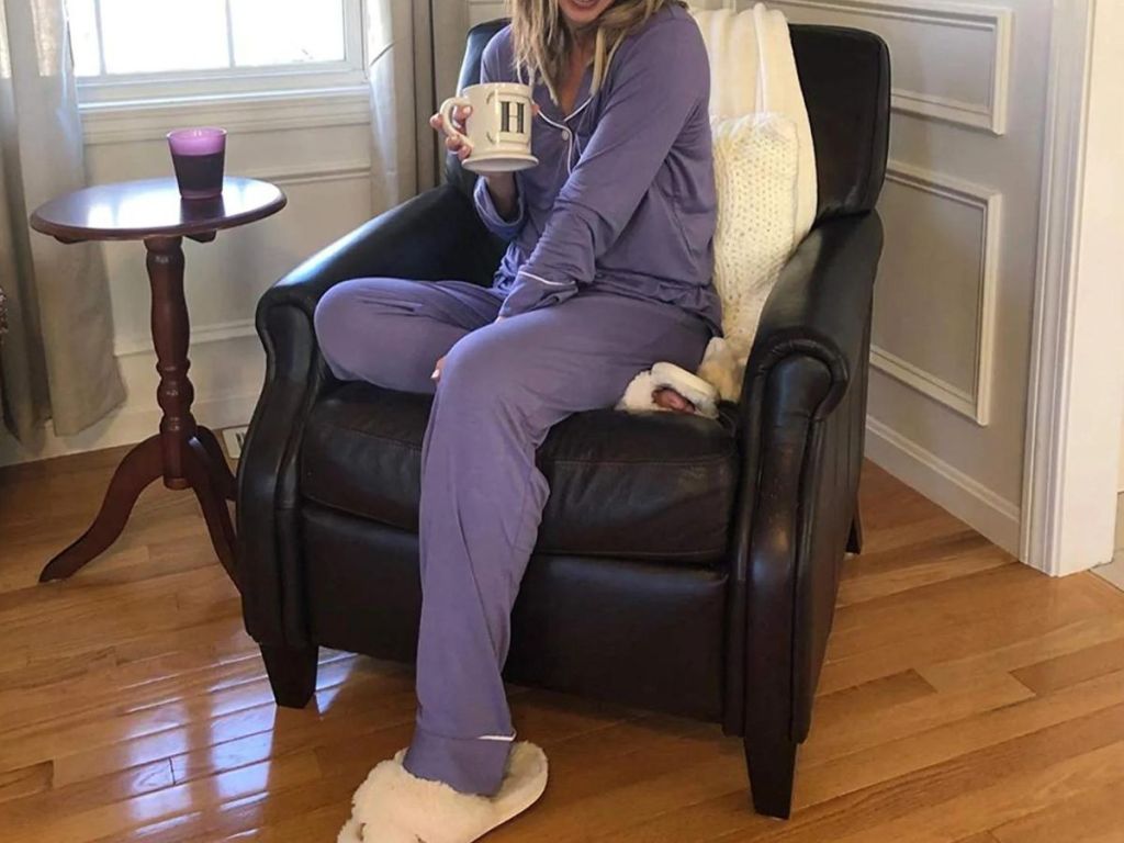 woman wearing pajamas