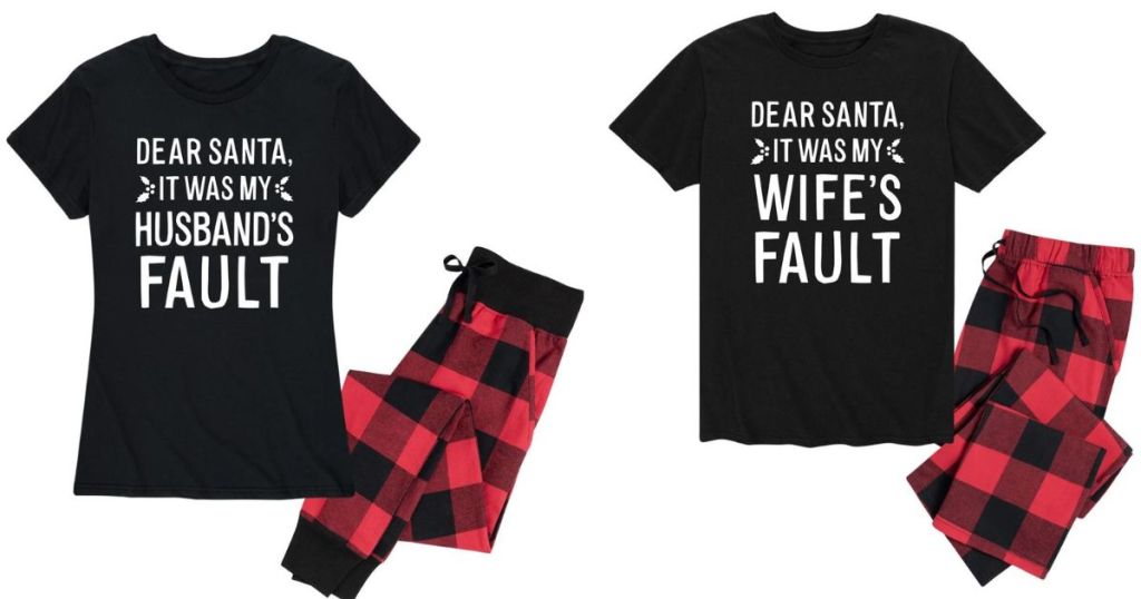 It Was My Husband's Fault, It Was My Wife's Fault Matching Christmas PJs