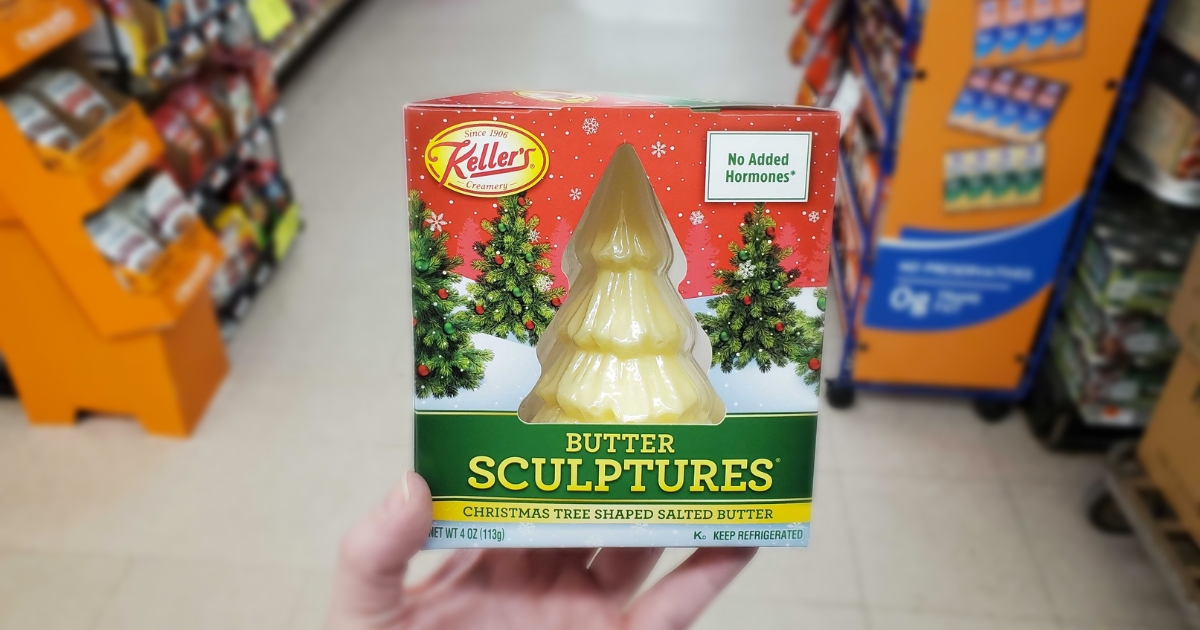 keller's christmas tree butter sculpture in store