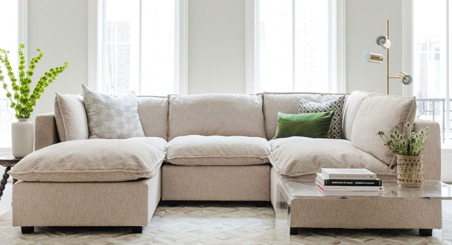 Kova sectional in a beige color