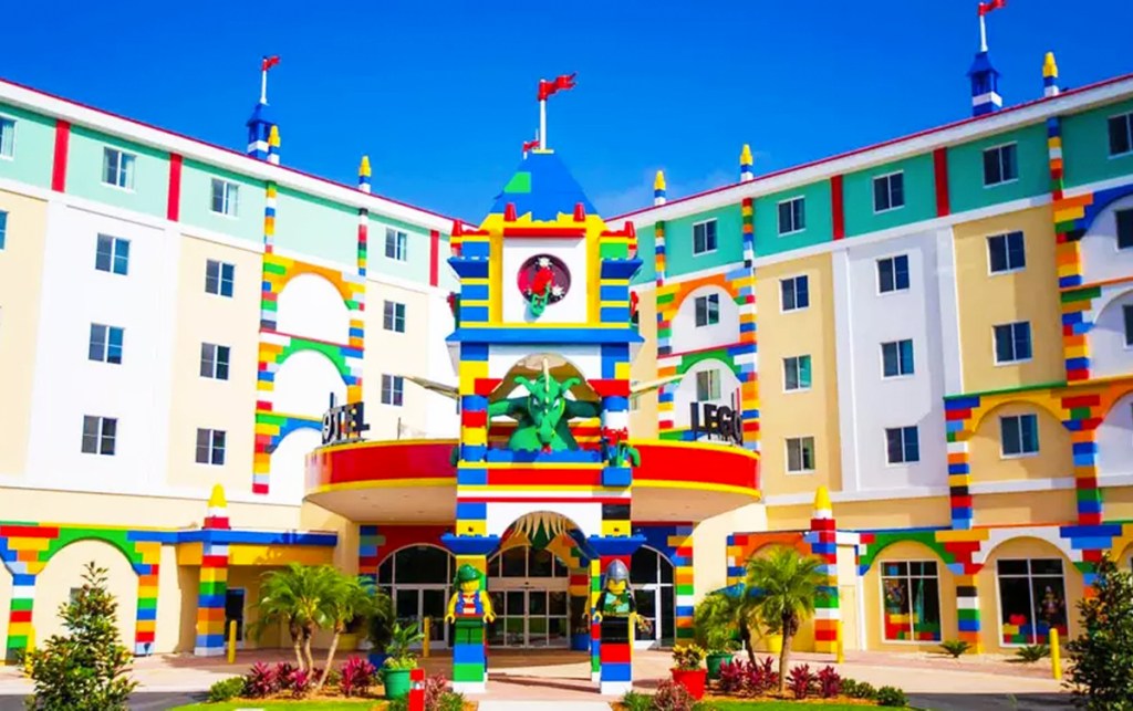 entrance to lego-themed hotel