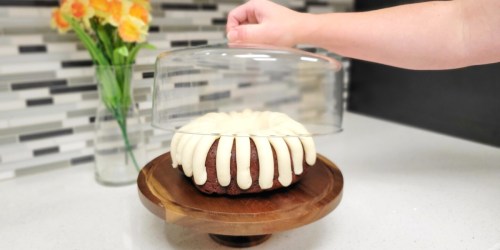Large Wooden Cake Stand w/ Glass Dome Just $40 Shipped on Amazon | Perfect for Holiday Treats