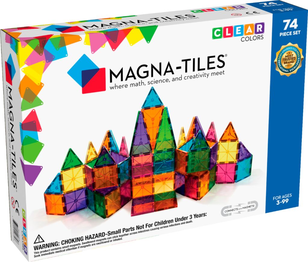 Magna-Tiles - Clear Colors 74-Piece Set
