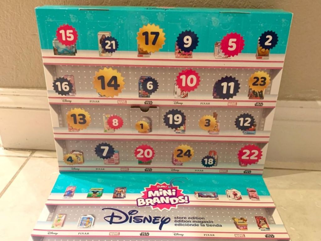 Mini Brands Disney Advent Calendar on floor