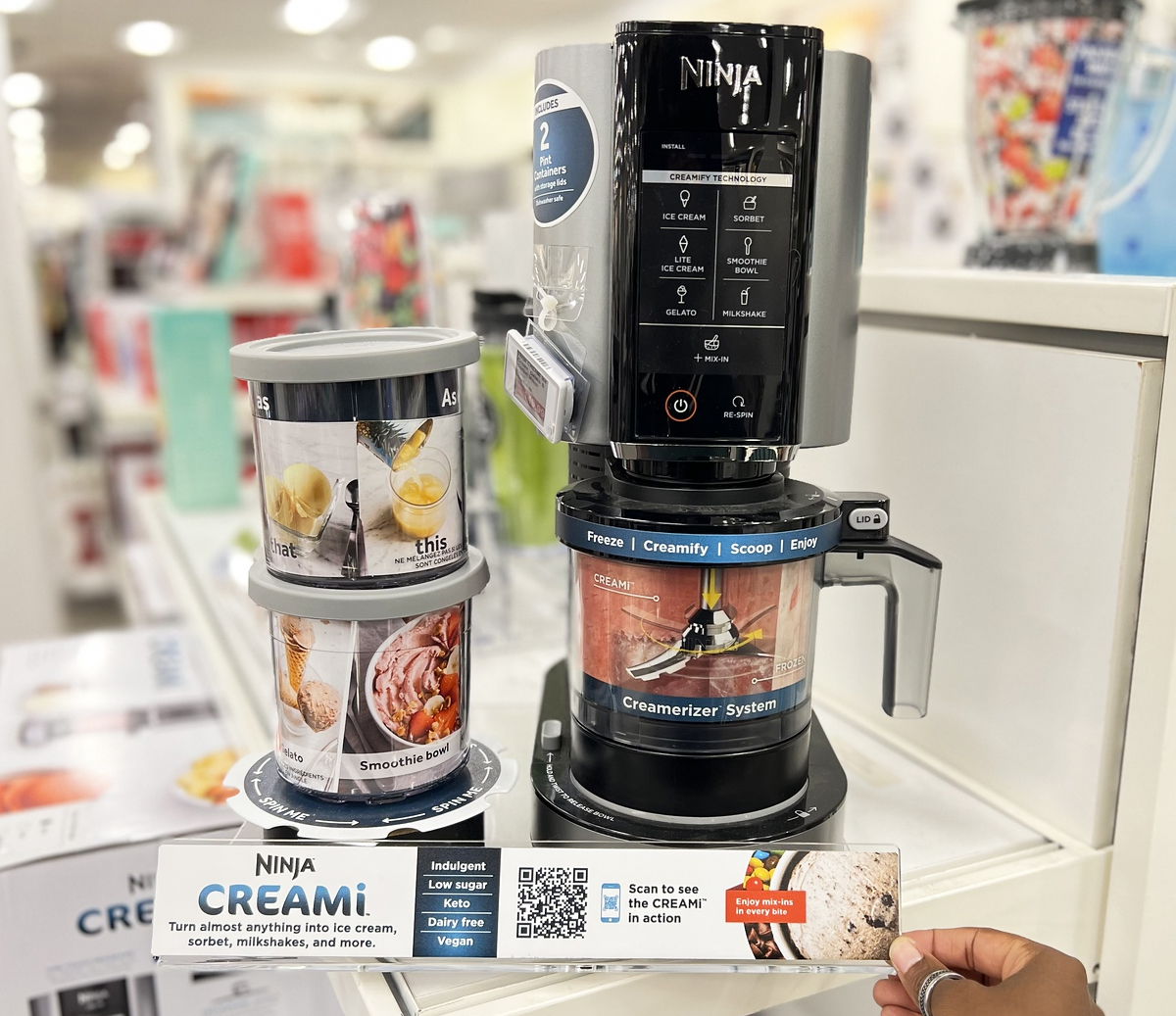 ninja creami ice cream maker on display in store