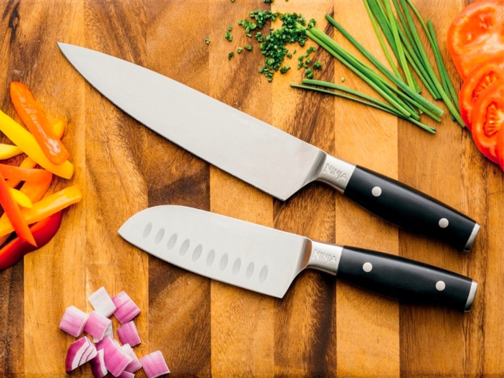 Ninja Foodi NeverDull System Stainless Steel Chef & Santoku 2-Piece Knife Set