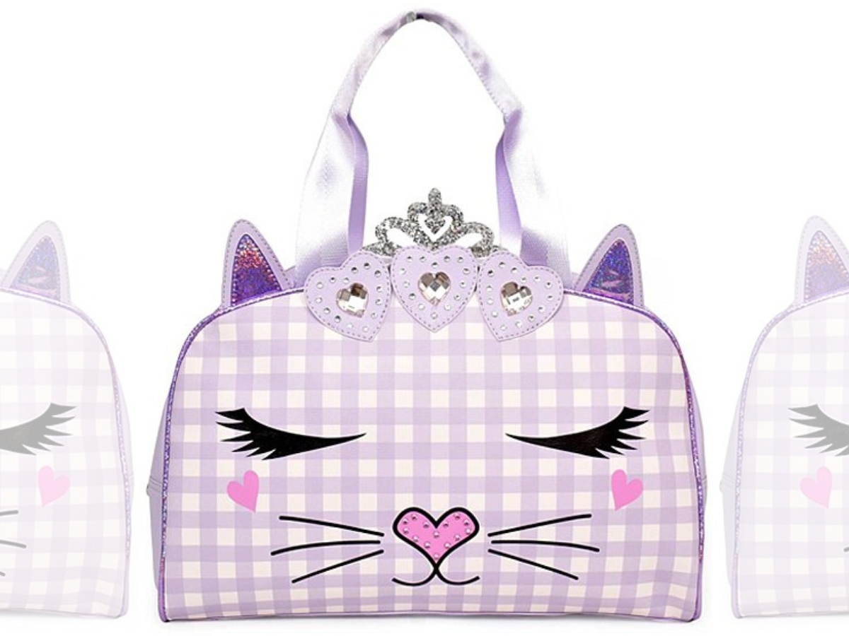 OMG Accessories Lavender Gingham Miss Bella Duffel Bag